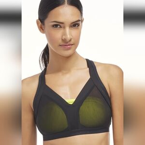 FABLETICS NWT Joliet High-Impact Sports Bra Black & Yellow XS